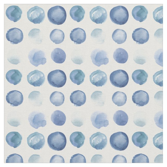 Indigo Watercolor Circles Fabric av Margaret Juul Tyg (Närbild)