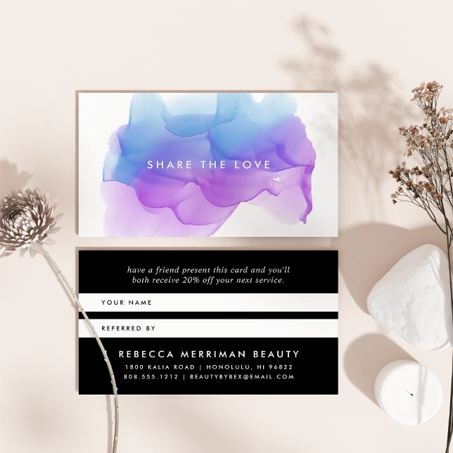 Indigo Watercolor Flot | Hänvisning Rabattkort (Skapare uppladdad)