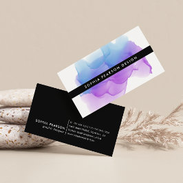 Indigo Watercolor Flot Visitkort