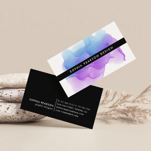 Indigo Watercolor Flot Visitkort