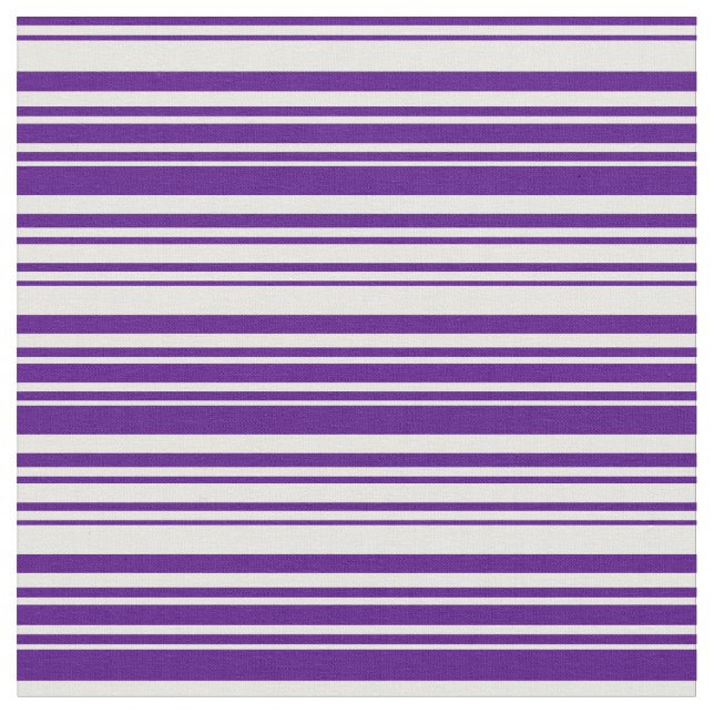 Indigo & White Linjer Mönster Tyg (Närbild)