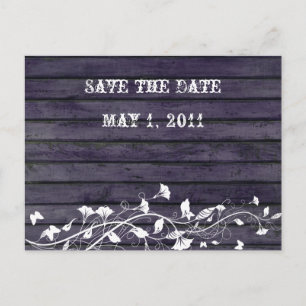 Indigo Wood Save Date Meddelande Vykort