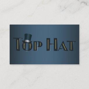 Indigoblå dekorativ text för top hat visitkort