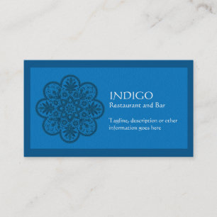 Indigoblå prydnad visitkort