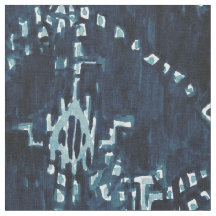 Indigoblå satellit- Ikat stam- vattenfärg