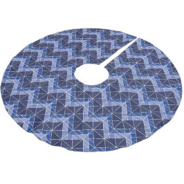 Indigoblå Tangramträdkjol Julgransmatta Borstad Polyester