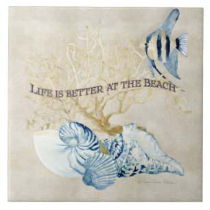 Indigoblått havliv är bättre på strandsnäckorna kakelplatta