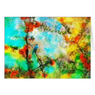 Indigoblått indigoblått buntingkort hälsningskort