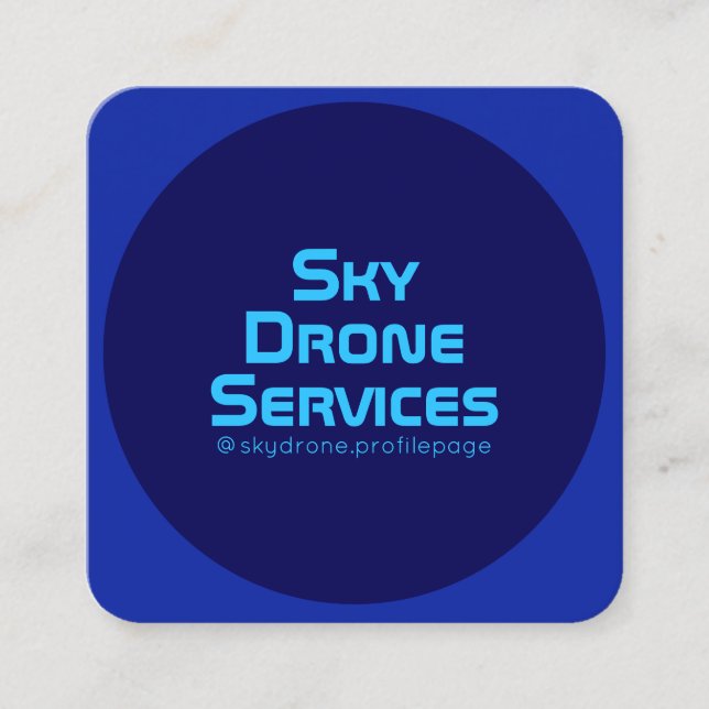 Indigoblått och neon för modern rundad stil fyrkantigt visitkort (Framsida)