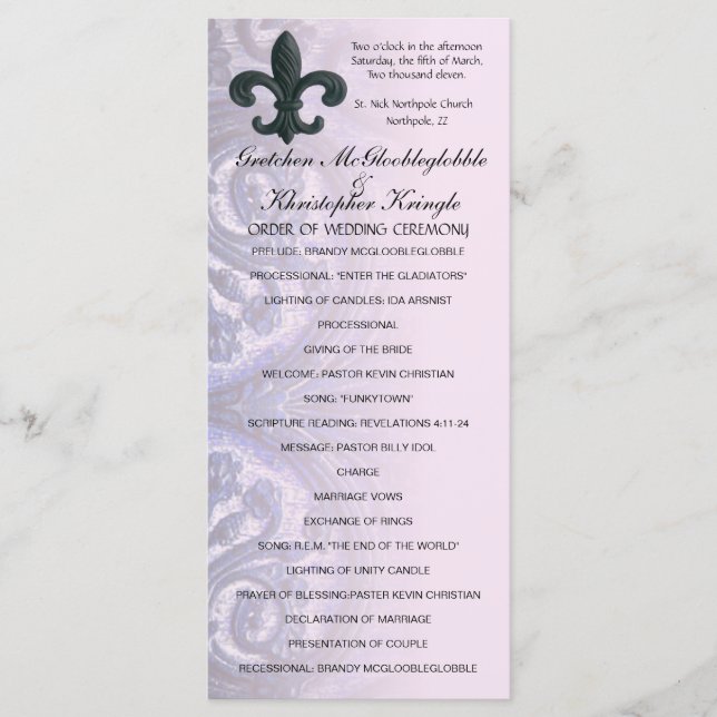 indigoblått/steg "järn den fleur de lis" program (Framsida)