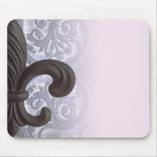 indigoblått/steg "järn fleur de lis" mousepad musmatta