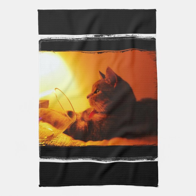 Indigoblått vinexponeringsglas kökshandduk (Vertikal)