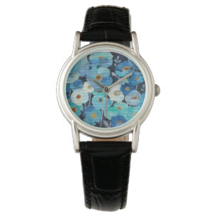 Indigoblåttblommor Armbandsur