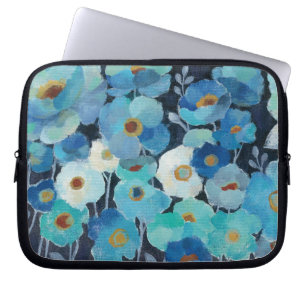 Indigoblåttblommor Laptop Fodral