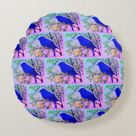 IndigoBunting Pillow Rund Kudde
