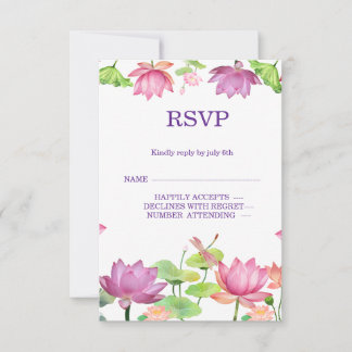 Indiiskt bröllop Lotus Blommig RSVP-kort OSA Kort