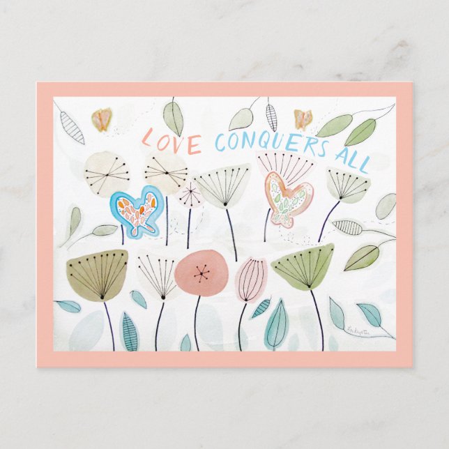 INDIKATORN KÄRLEK KONKURERAR ALLA bekräftelsekort Helg Vykort (Framsida)