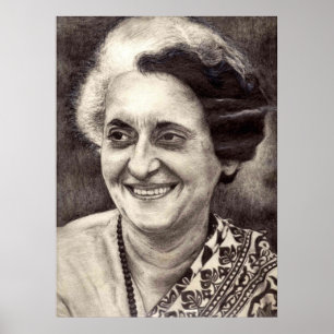 Indira Gandhi Porträtt Poster