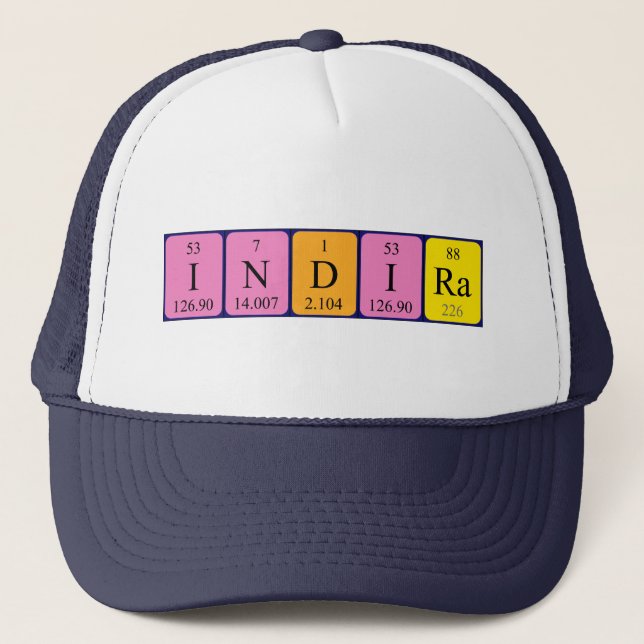 Indira periodisk bord namn hat keps (Framsida)