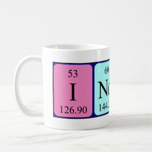 Indira Periodisk bord namn mugg