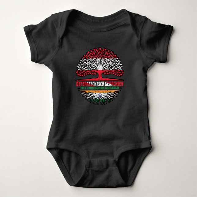 Indisch Österreichisch Österreich Baum T Shirt (Framsida)