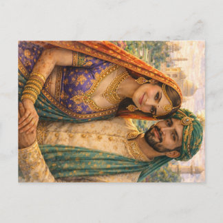 Indische Romantik Lila-Gold Vykort