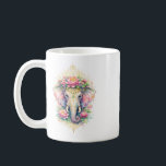 Indischer Frühling - Elefant mit Blumen Kaffemugg<br><div class="desc">Ein majestätischer Elefant,  geschmückt mit zarten Frühlingsblüten im Aquarell-Stil. Diese Tasse bringt Ruhe und Eleganz auf euren Tisch. Ein Design von Anja und Sarah Designs.</div>