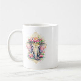 Indischer Frühling - Elefant mit Blumen Kaffemugg