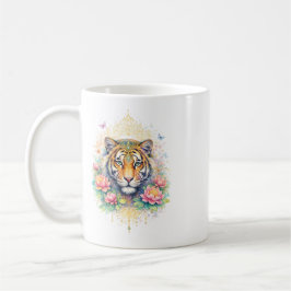Indischer Frühling - Tiger mit Blumen Kaffemugg