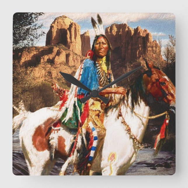 Indisk 1A-klocka Fyrkantig Klocka (Framsida)