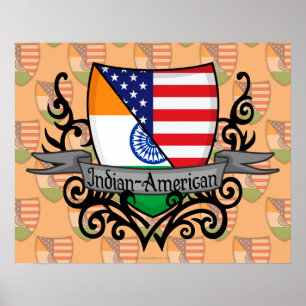 Indisk-amerikansk Shield Flagga Poster