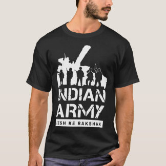 indisk armé för rakshak för arméskrivbordke t shirt