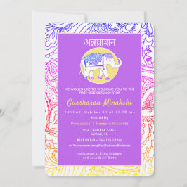 Indisk Baby Första Ris Annaprashana Ceremony Inbjudningar