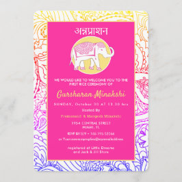 Indisk Baby Första Riset Annaprashana Ceremony Inbjudningar