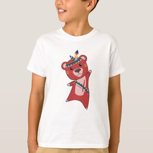 Indisk björnstädda Teddy Feather Cute T Shirt (Framsida)