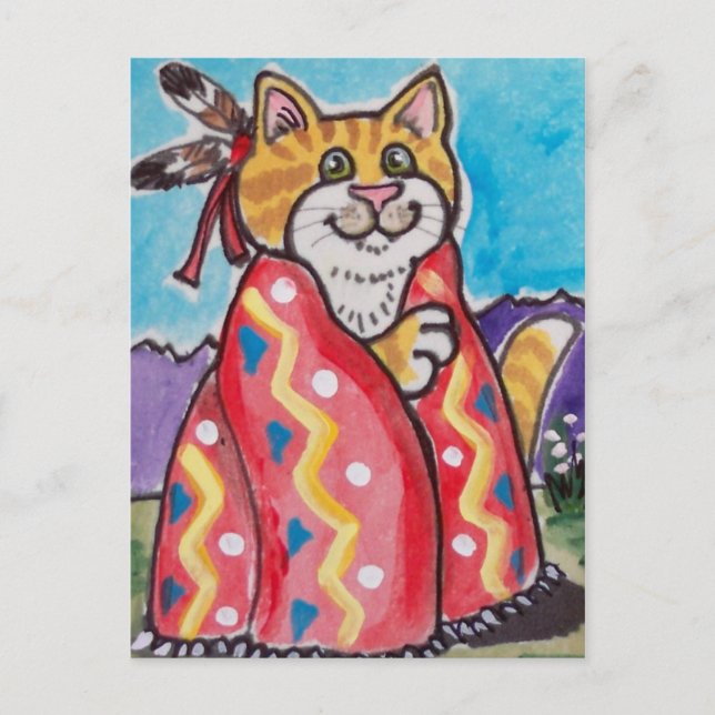 Indisk blanketkatt - sydvästra vykort - söt! (Framsida)