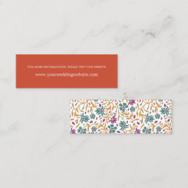 Indisk blomma Orange Online Bröllop webbplats Mini Visitkort