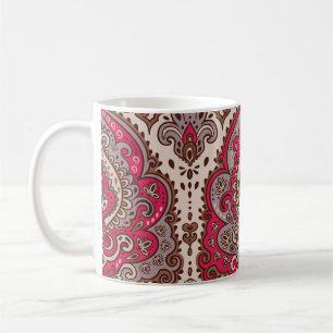 Indisk blommigt paisley, etnisk mandala mönster. kaffemugg