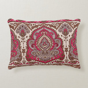Indisk blommigt paisley, etnisk mandala mönster. prydnadskudde