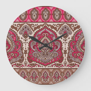 Indisk blommigt paisley, etnisk mandala mönster. stor klocka