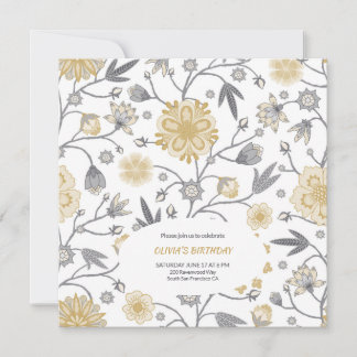 Indisk blomsterfödelsedag inbjudningar