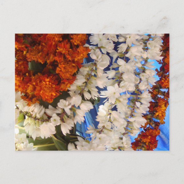 Indisk blomstermark vykort (Framsida)