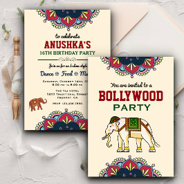 Indisk Bollywood-fest Inbjudan till födelsedagsfes