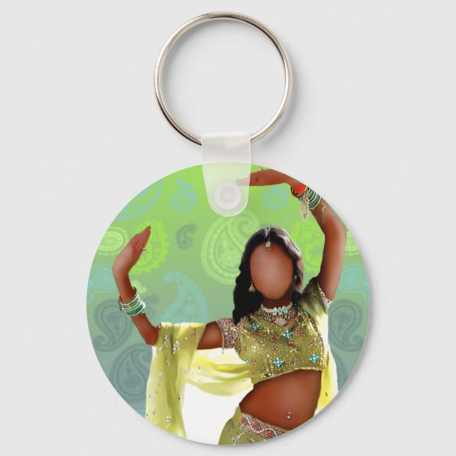 Indisk Bollywood Girl Keychain II Nyckelring (Framsida)
