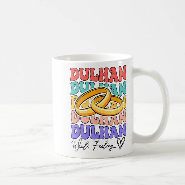 Indisk Bride att bli Möhippa Desi Bröllop Dulhan W Kaffemugg (Höger)