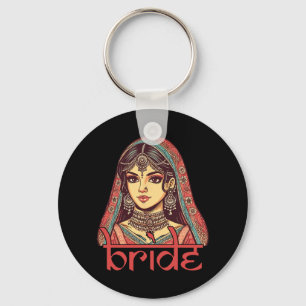 Indisk bride to be Dulhan Desi Möhippa Bröllop Bac Nyckelring