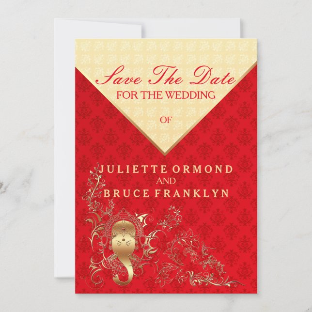 Indisk Bröllop - Spara datum Datumet (Framsida)