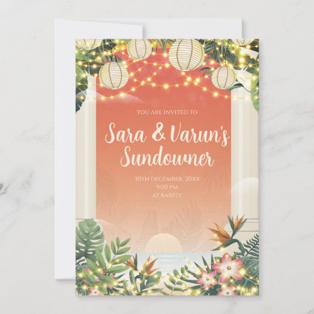 Indisk bröllops after party inbjudan Digital (Framsida)