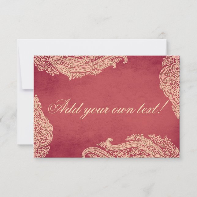 Indisk Bröllopsfest, Bordskort, Platskort, Mehndi Inbjudningar (Framsida)