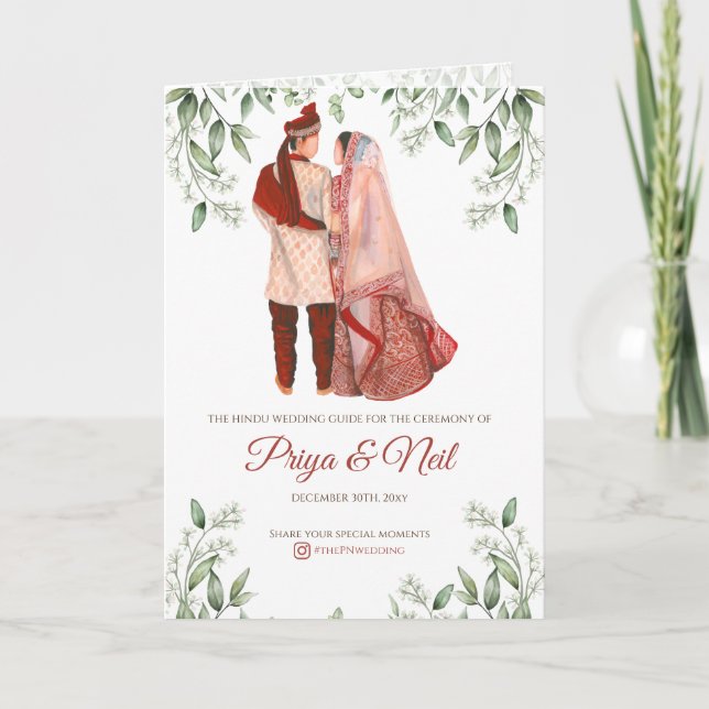 Indisk bröllopsguide som Gujarati bröllopsprogram Program (Framsida)
